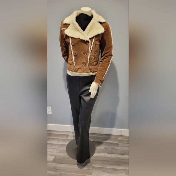 Wilsons Leather Tan and Cream Teddy Jacket - Picture 2 of 16